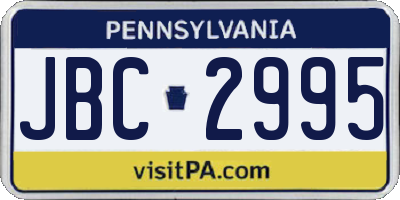 PA license plate JBC2995