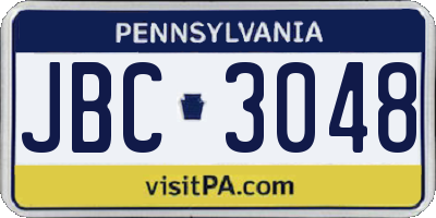 PA license plate JBC3048