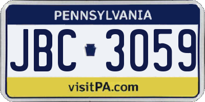PA license plate JBC3059