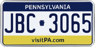 PA license plate JBC3065