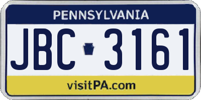 PA license plate JBC3161
