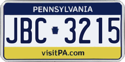 PA license plate JBC3215