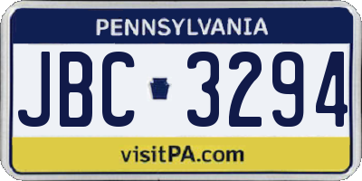 PA license plate JBC3294