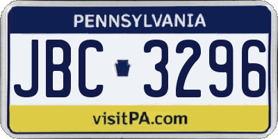 PA license plate JBC3296