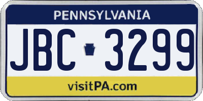 PA license plate JBC3299