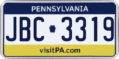 PA license plate JBC3319