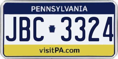 PA license plate JBC3324