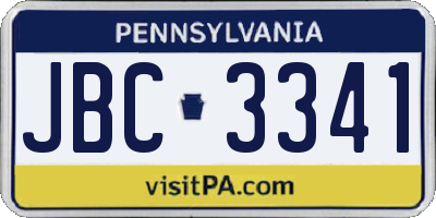 PA license plate JBC3341