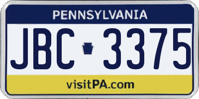 PA license plate JBC3375
