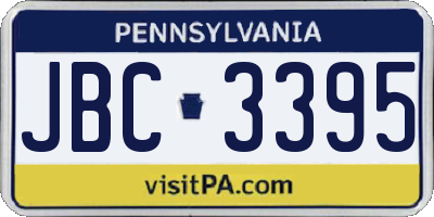 PA license plate JBC3395