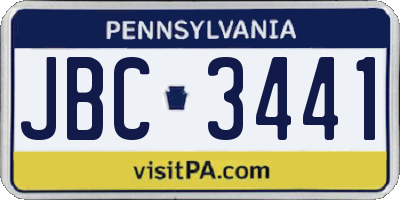 PA license plate JBC3441