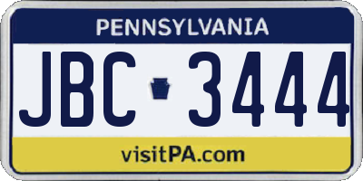 PA license plate JBC3444