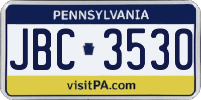 PA license plate JBC3530