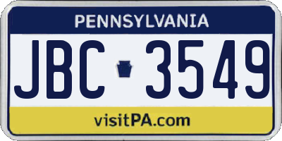 PA license plate JBC3549