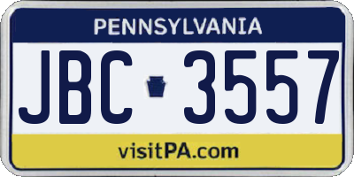 PA license plate JBC3557