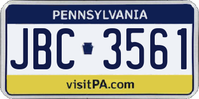 PA license plate JBC3561