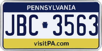 PA license plate JBC3563