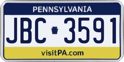 PA license plate JBC3591
