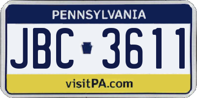 PA license plate JBC3611