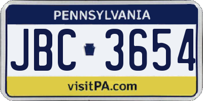 PA license plate JBC3654