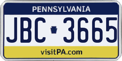 PA license plate JBC3665