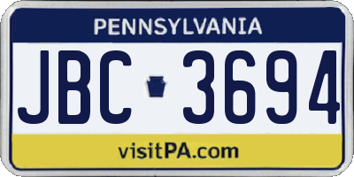 PA license plate JBC3694