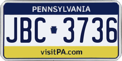 PA license plate JBC3736