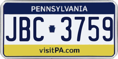 PA license plate JBC3759