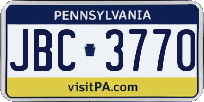 PA license plate JBC3770