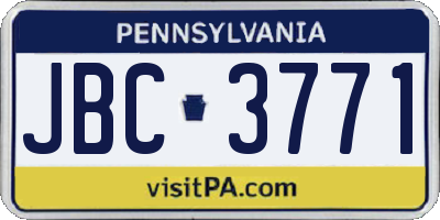 PA license plate JBC3771