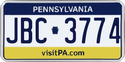 PA license plate JBC3774