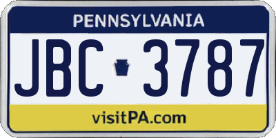 PA license plate JBC3787