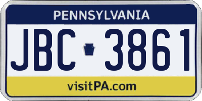 PA license plate JBC3861