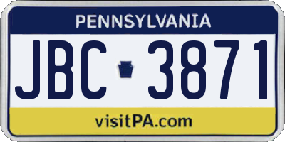 PA license plate JBC3871