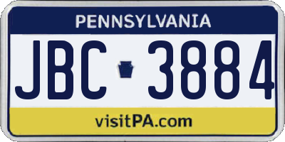 PA license plate JBC3884