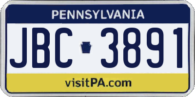 PA license plate JBC3891