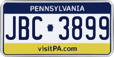PA license plate JBC3899
