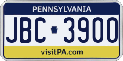 PA license plate JBC3900