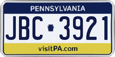 PA license plate JBC3921