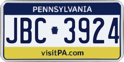 PA license plate JBC3924