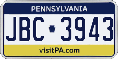 PA license plate JBC3943