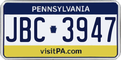 PA license plate JBC3947