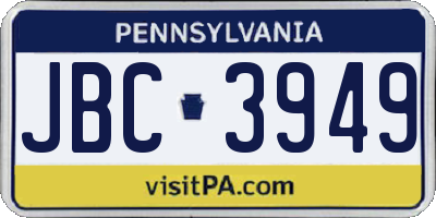 PA license plate JBC3949