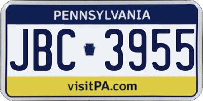 PA license plate JBC3955