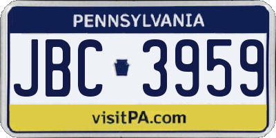 PA license plate JBC3959