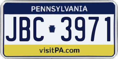 PA license plate JBC3971
