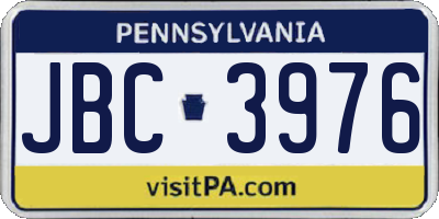 PA license plate JBC3976