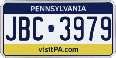 PA license plate JBC3979