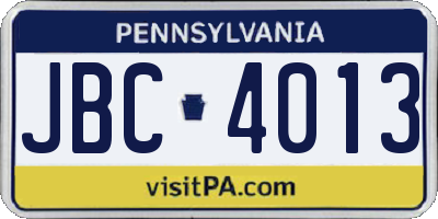 PA license plate JBC4013