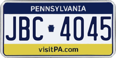 PA license plate JBC4045